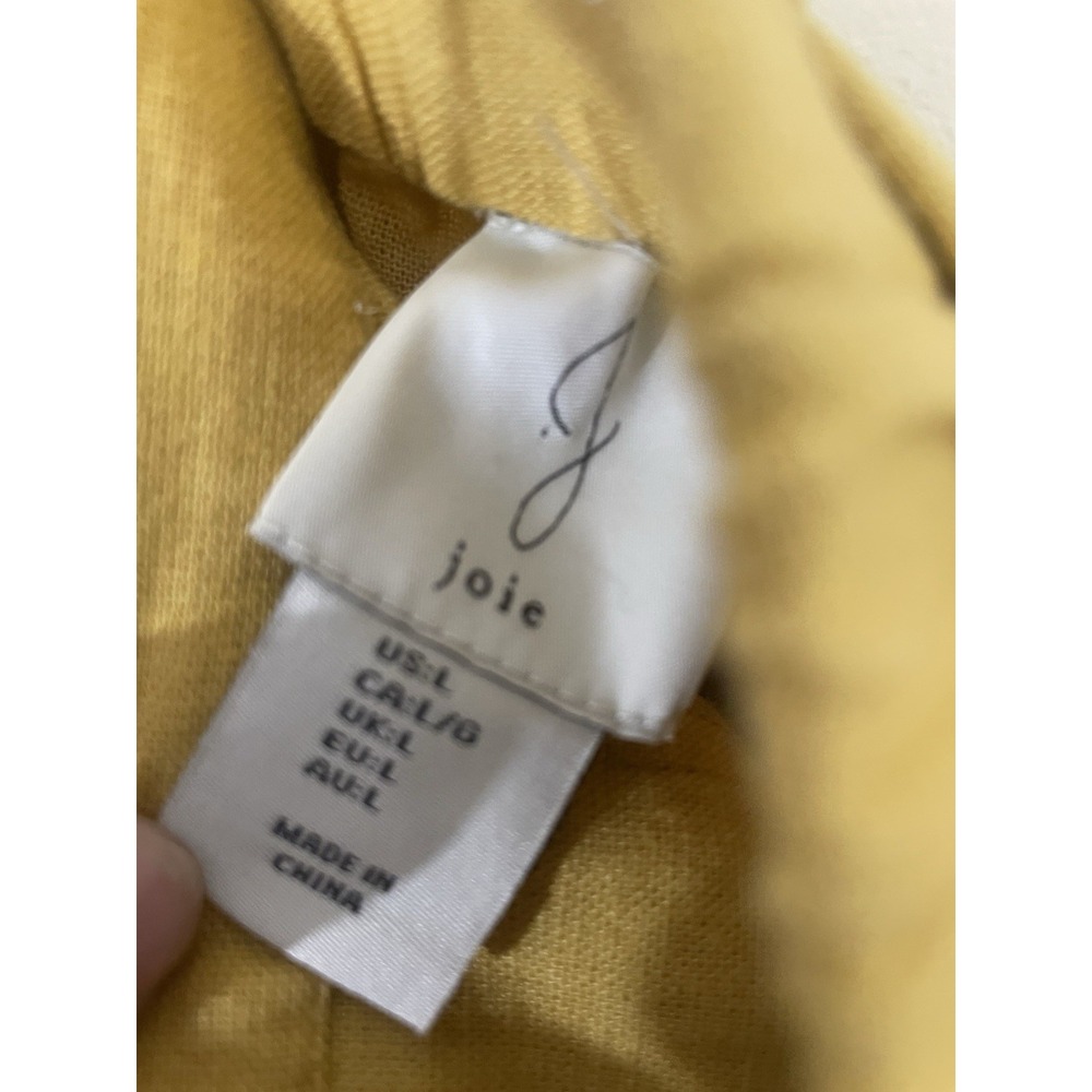 Joie Linen Blend Mustard Yellow Wide Leg Pants Large Beachy Minimalist Lagenlook - Picture 4 of 6